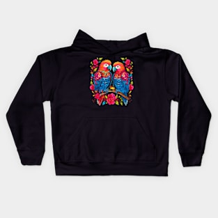 Parrot Couple Valentine Kids Hoodie